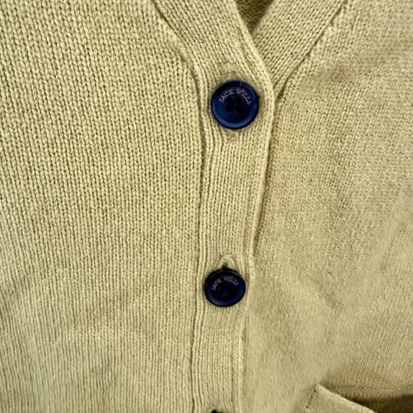 Jack Wills Sweater Jumper Womens Sz 4 Cardigan Button Down Merino Wool Yellow - Picture 5 of 7